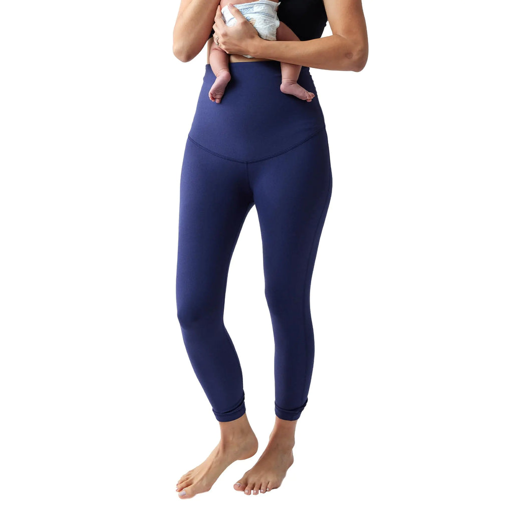 Ingrid and Isabel Basics Postpartum Compression Leggings - Postpartum Leggings for Tummy Control & Postpartum Support Navy XS
